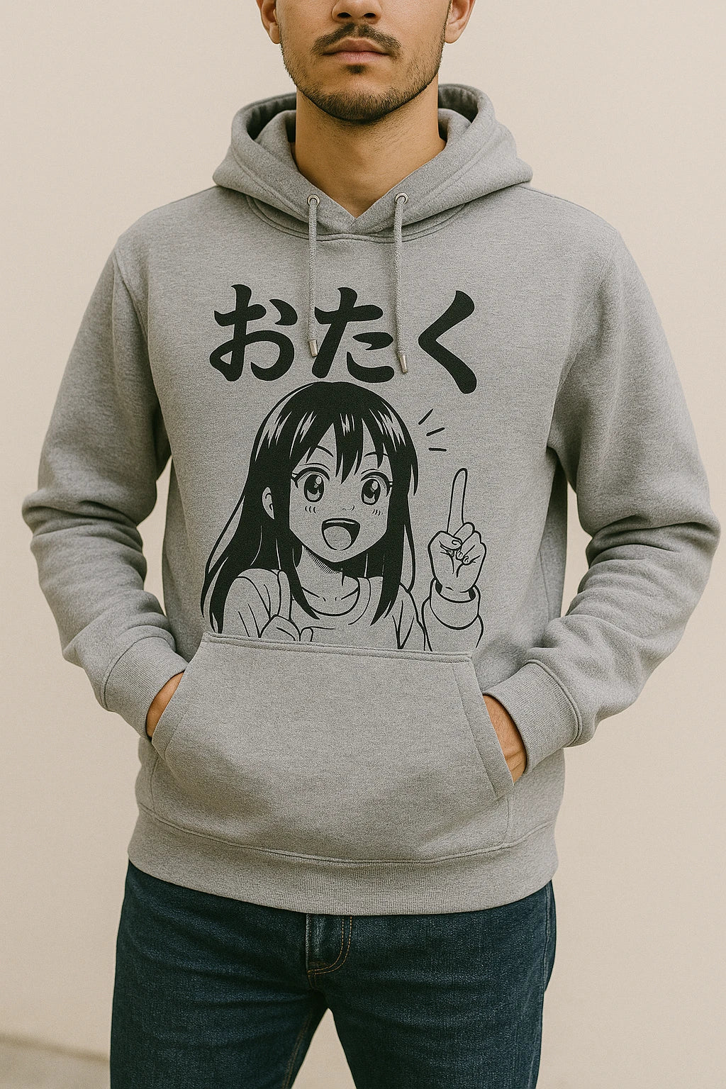 Un homme dans une rue de Kyoto avec un T shirt manga stylé