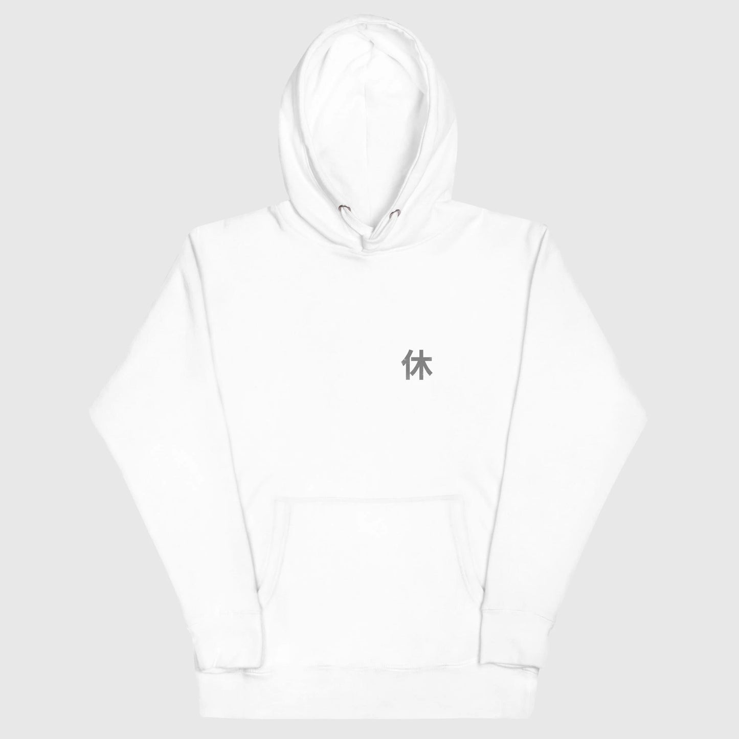 Sweat japonais UNIT-INACTIVE style techwear, design minimaliste noir avec ambiance futuriste Tokyo, blanc, vue de face.
